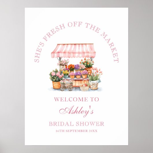 Sie ist frisch vom Markt Brautparty Willkommen Poster (Vorne)