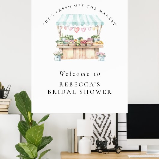 Sie ist frisch vom Markt Brautparty Willkommen Poster (Heimbüro)