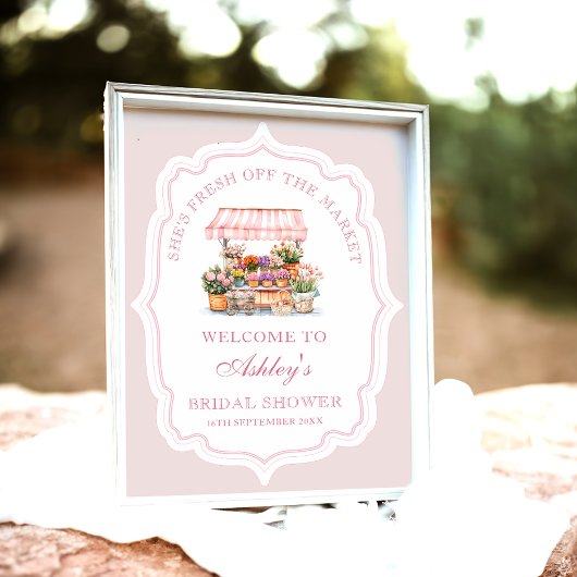 Sie ist frisch vom Markt Brautparty Willkommen Poster