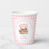 Sie ist frisch vom Markt, das Brautparty der Blume Pappbecher (Vorderseite)