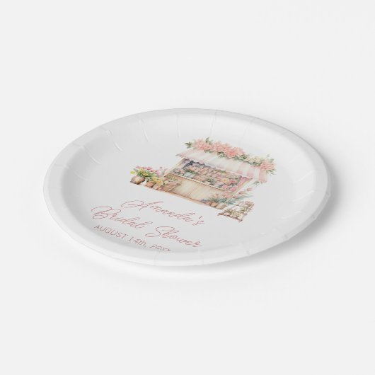 Sie ist frisch vom Markt, das Brautparty der Blume Pappteller (Schrägansicht)