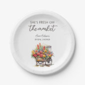 Sie ist frisch vom Markt, das Brautparty der Blume Pappteller (Vorderseite)