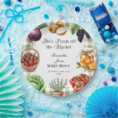 Sie ist frisch vom Markt Gingham-Brautdusche Pappteller (Party)