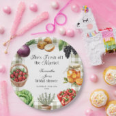 Sie ist frisch vom Markt Gingham-Brautdusche Pappteller (Party)