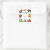 Sie ist frisch vom Markt Gingham-Brautdusche Quadratischer Aufkleber (Tasche)