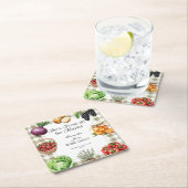 Sie ist frisch vom Markt Gingham-Brautdusche Rechteckiger Pappuntersetzer (Vor Ort)