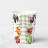 Sie ist frisch vom Markt Gingham-Brautparty Pappbecher (Rechts)