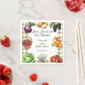 Sie ist frisch vom Markt Kariertes Brautparty Serviette (Beispiel)