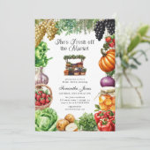 Sie ist frisch vom Markt Karo-Junggesellinnen-Absc Einladung (Stehend Vorderseite)