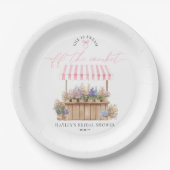 Sie ist frisch vom Markt pinkfarbenes Brautparty Pappteller (Vorderseite)