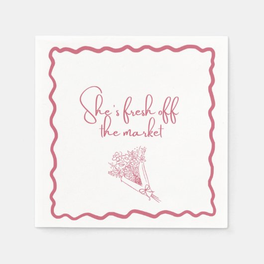 "Sie ist frisch vom Markt" Serviette (Vorderseite)