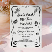 Sie ist frisch vom Markt, Whimsikisches Brautparty Einladung