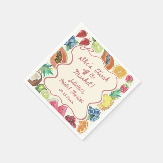 Sie ist frisch vom Obst-Brautparty Serviette (Ecke)