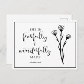 Sie ist furchtbar und wunderbar gemacht Psalms Zit Postkarte (Vorne/Hinten)