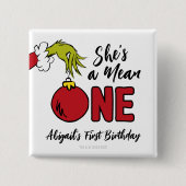 Sie ist Gemein | Grinch Birthday Button (Vorderseite)