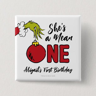 Sie ist Gemein   Grinch Birthday Button