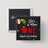 Sie ist Gemein | Grinch Birthday Button (Vorne & Hinten)