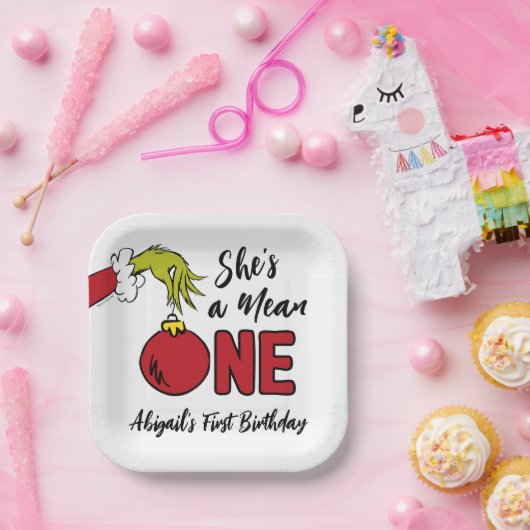 Sie ist Gemein | Grinch Birthday Pappteller (Party)