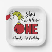 Sie ist Gemein | Grinch Birthday Pappteller (Vorderseite)