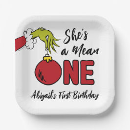 Sie ist Gemein | Grinch Birthday Pappteller