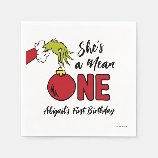 Sie ist Gemein | Grinch Birthday Serviette (Vorderseite)