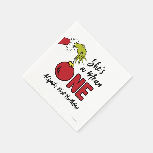 Sie ist Gemein | Grinch Birthday Serviette (Ecke)