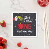 Sie ist Gemein | Grinch Chalkboard Geburtstag Serviette (Beispiel)