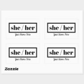 Sie ist Gerahmt Rechteckiger Aufkleber (Blatt)