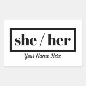 Sie ist Gerahmt Rechteckiger Aufkleber (Vorderseite)