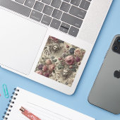 Sie ist Got Claws - Gothic Floral Aufkleber (Laptop mit iPhone)