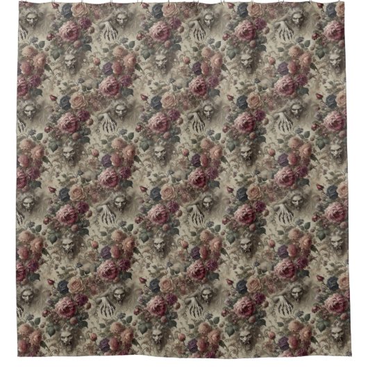 Sie ist Got Claws - Gothic Floral Grotesque Duschvorhang (Vorderseite)