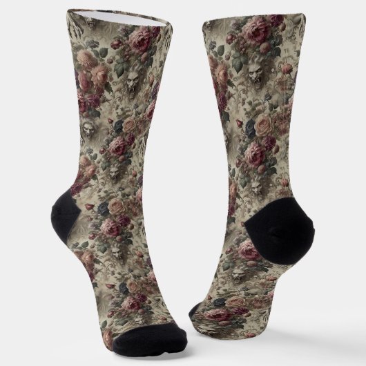 Sie ist Got Claws - Gothic Viktorianisch Tapestry Socken (Gewinkelt)