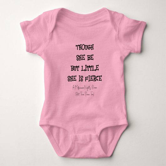 "sie ist heftig" Shakepeare Quote Baby Bodysuit Strampler (Vorderseite)