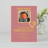 Sie ist hier Ankündigung von Foil & Foto Geburt (Stehend vorne)