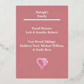 Sie ist hier Ankündigung von Foil & Foto Geburt (Rückseite)