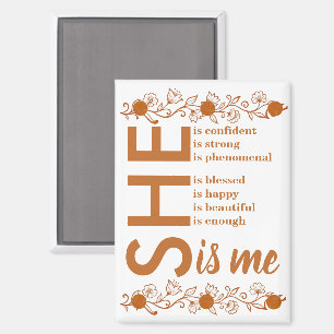 Sie Ist Ich Selbstbewusst Stark Phänomenal Floral Magnet