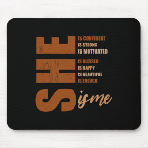 Sie Ist Ich Stark Gebildet Gesegnet Schwarz Geschi Mousepad