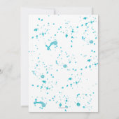 Sie ist im Begriff, Blue Baby Shower Einladung POP (Rückseite)