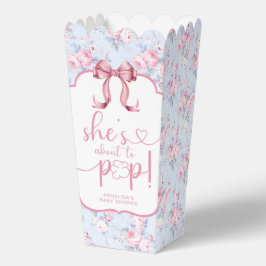 Sie ist im Begriff, Pink Bow Baby Shower Popcorn P Geschenkschachtel