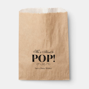 Sie ist im Begriff, POP Baby Shower Fevor Bags Geschenktütchen