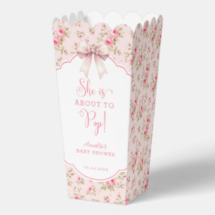 Sie ist im Begriff, Pop Floral Bow Baby Shower Pop Geschenkschachtel