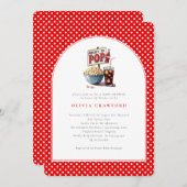 Sie ist im Begriff, Pop Popcorn Pop Soda Baby Show Einladung (Vorne/Hinten)