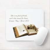 "Sie ist in Bücher" - Zitat/altes Buch zu Mousepad (Mit Mouse)