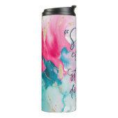 Sie ist in einem starken Sprichwort verkleidet Thermosbecher (Nach links gedreht)