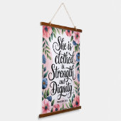 Sie ist in einer Christlichen Frauenmauer verkleid Wandteppich Mit Holzrahmen (Gewinkelt)