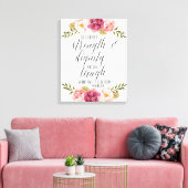 Sie ist in Kraft und Würde verkleidet | Schrift Leinwanddruck (Insitu (Wohnzimmer))