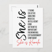 Sie ist Kamala, eine kreative phantastische Zauber Postkarte (Vorne/Hinten)