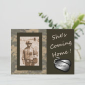 Sie ist kommendes Zuhause! Willkommenes Einladung (Stehend Vorderseite)