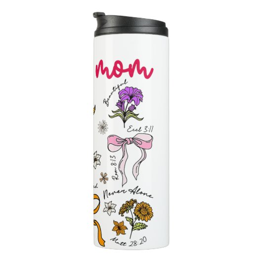 Sie ist Mama Blumenbejahung Schrift Art Thermosbecher (Nach rechts gedreht)