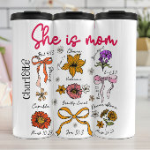 Sie ist Mama Blumenbejahung Schrift Art Thermosbecher